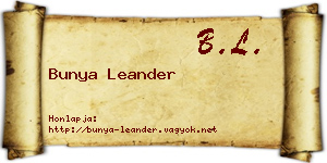Bunya Leander névjegykártya